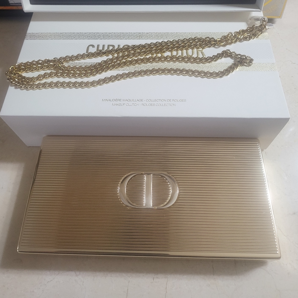 New Christian Dior Minaudiere Gold Clutch